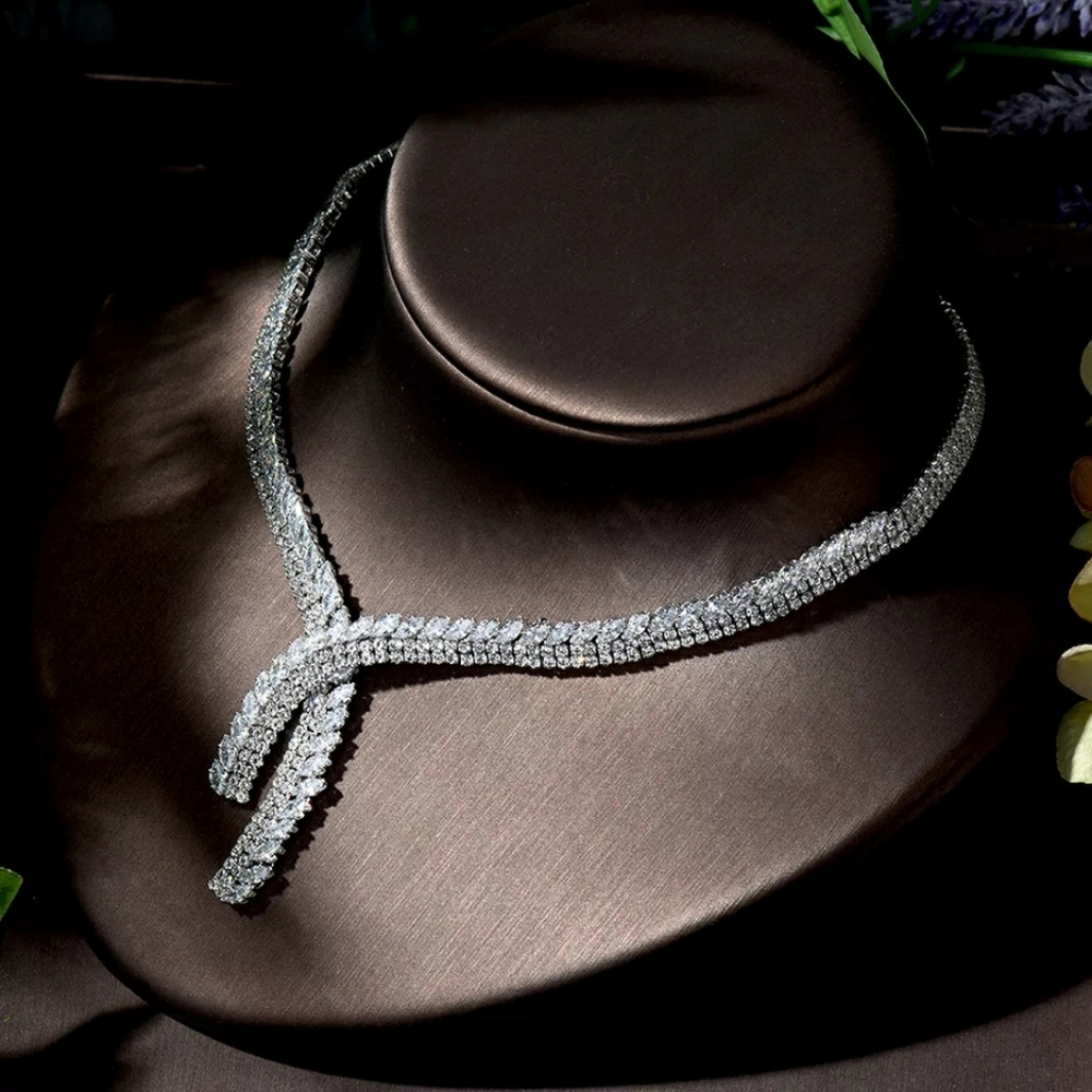 High quality Zirconia Necklace Earring Set